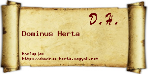 Dominus Herta névjegykártya